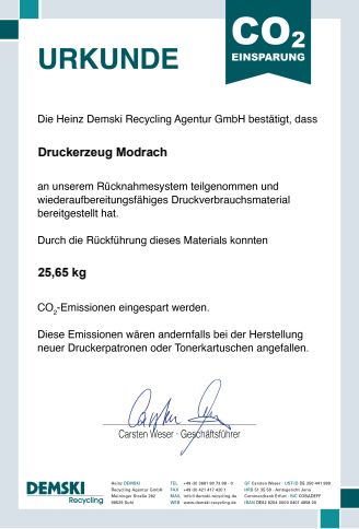 CO2 Urkunde