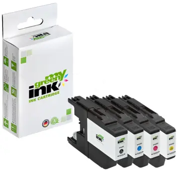 Kompatibel zu Brother LC1240VAL ca. 4 x 600 Seiten, BK+C+M+Y (My Green Toner) 