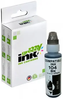 My Green Toner Alternativ Tintenflasche für Epson C13T00P140 / 104 Schwarz Inhalt 65 ml 