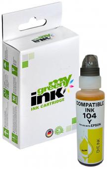 My Green Toner Alternativ Tintenflasche für Epson C13T00P440 / 104 Yellow Inhalt 65 ml 