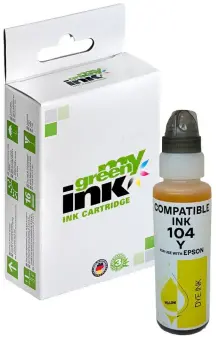 Kompatibel zu Tintenflasche für Epson 104 C13T00P440 Gelb Inhalt 65 ml (My Green Toner) 