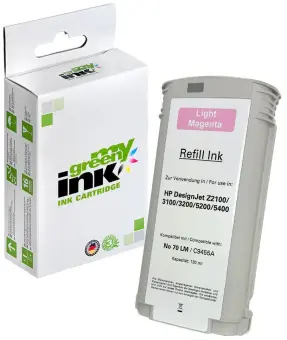 Kompatibel zu HP70 C9455A Light Magenta 130 ml(My Green Toner) 