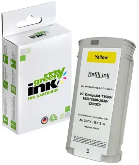 Kompatibel zu HP727 B3P21A Yellow 130 ml(My Green Toner) 