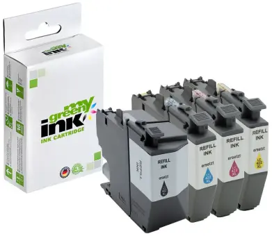 Kompatibel zu Brother LC422XLVAL KIT BK+ C+M+Y 1 x 3.000 Seiten, 3 x ca. 1.500 Seiten, (My Green Toner) 