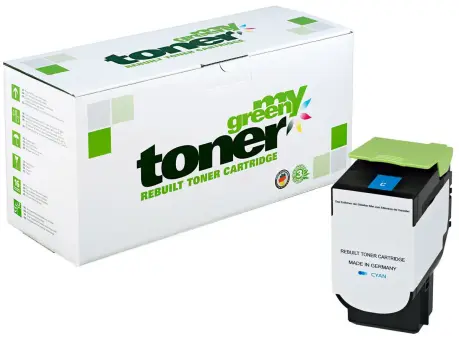 Kompatibel zu Lexmark 80C2HC0 Cyan ca. 3.000 Seiten, (My Green Toner) 