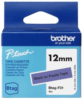 Brother Btag-F31 Schriftband Schwarz auf Lila 