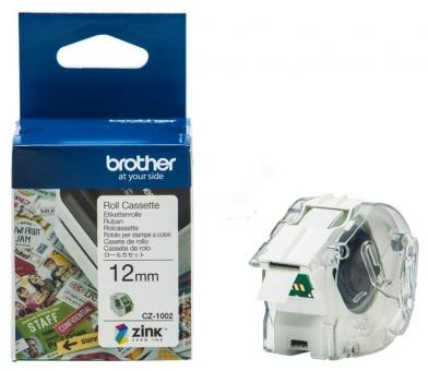Original Brother CZ-1002 Weiß auf Grün Farbetiketten 