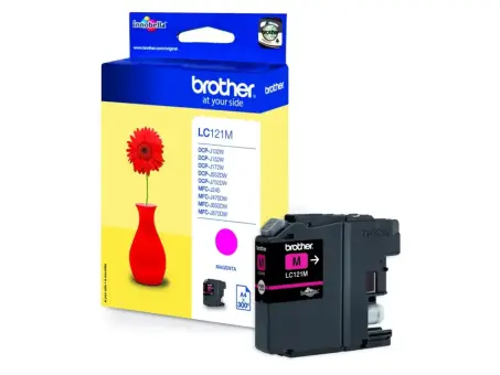 Brother LC121M Druckerpatrone Magenta 3.9ml ca. 300 Seiten, 