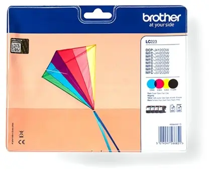 Brother LC223 LC223VALBPDR 4 Druckerpatronen Multipack Schwarz , Cyan , Magenta , Gelb 