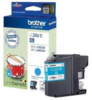 Original Brother LC22UC Tintenpatrone Cyan ca. 1.200 Seiten LC-22U 