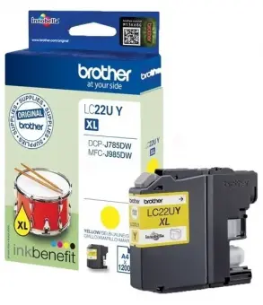 Original Brother LC22UY Tintenpatrone Yellow ca. 1.200 Seiten LC-22U 
