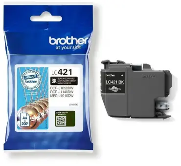 Original Brother LC421BK Tintenpatrone Schwarz LC-421BK ca. 200 Seiten 