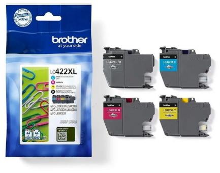 Original Brother LC422XL Multipack Schwarz , Cyan , Magenta , Yellow LC422XLVAL 