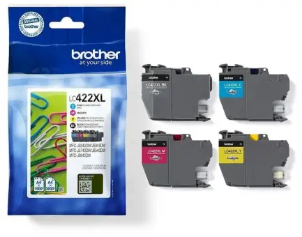 Brother LC422XL LC422XLVAL 4 Druckerpatronen Multipack Schwarz Cyan Magenta Gelb 