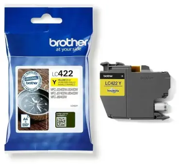 Brother LC422Y Druckerpatrone Gelb ca. 550 Seiten, 