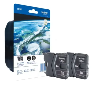Brother LC985 Druckerpatronen Multipack 2 x Schwarz je ca. 300 Seiten, LC985BK 