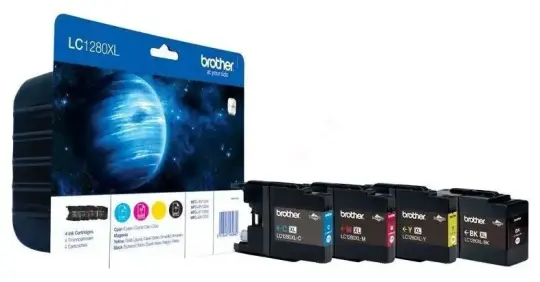 Brother LC1280XL LC1280XLVALBPDR 4 Druckerpatrone Multipack Schwarz Cyan Magenta Gelb 