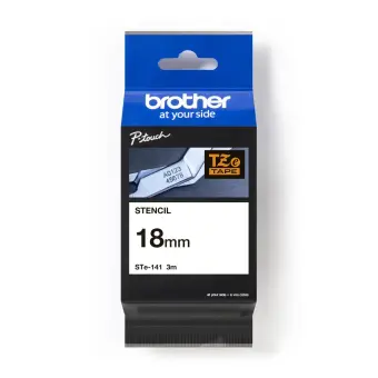 Brother STe-141 Schriftband ST-141 18 mm x 3 m, nicht laminiert, Schablonenband 
