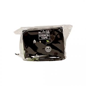 Original Brother STe-161 Weiß auf Farblos Schriftband ST-161 36 mm x 3 m, nicht laminiert, Schablonenband 