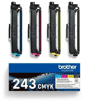 Brother TN-243CMYK 4 Toner Multipack Schwarz Cyan Magenta Gelb je ca. 1.000 Seiten, TN-243 