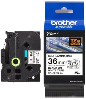 Original Brother TZe-SL261 Schriftband Schwarz auf Weiß 