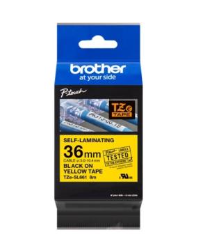 Brother TZe-SL661 Schriftband Schwarz auf Gelb 
