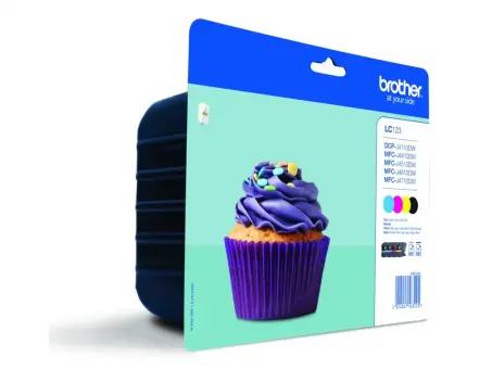 Original Brother LC123BK + LC123C + LC123M + LC123Y Multipack Schwarz,Cyan,Magenta,Yellow 4  Tintenpatrone LC123VALBPDR 