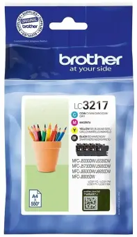 Brother LC3217 LC3217VALDR 4 Druckerpatronen Multipack Schwarz Cyan Magenta Gelb 