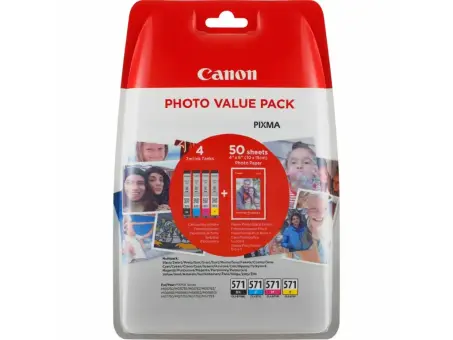 Canon CLI-571 0386C008 4 Druckerpatronen Multipack Schwarz Cyan Magenta Gelb 