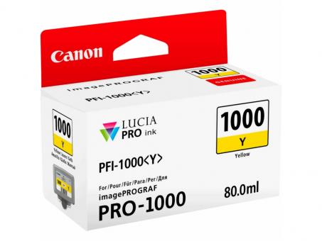 Original Canon PFI-1000y Tintenpatrone Yellow 80 ml 0549C001 