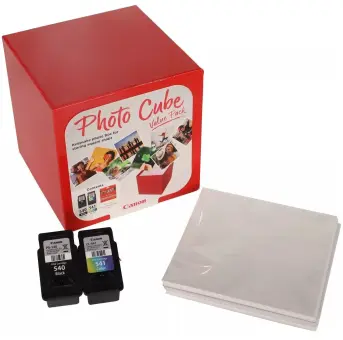 Canon PG-540 CL-541 2 Druckerpatronen Multipack Schwarz Color  Foto Cube Creative + 13x13 cm Fotopapier 40 Blatt 