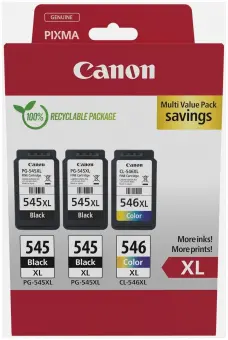 Original Canon PG-545XL + CL-546XL Multipack Schwarz / Color ca.700 Seiten 3 Tintenpatronen: 2 x PG-545XL + CL-546XL 8286B013 