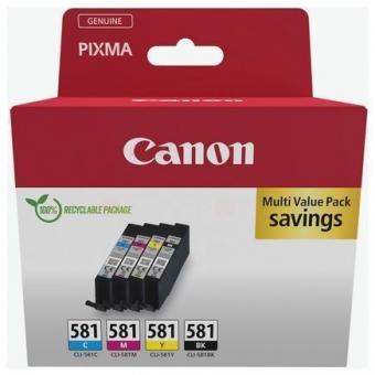 Original Canon CLI-581 Multipack Schwarz / Cyan / Magenta / Yellow (2103C007) 