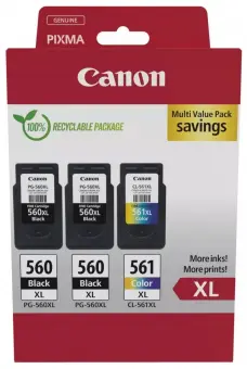 Original Canon PG-560XL + CL-561XL -Multipack 2 x Schwarz / Color (3712C009) 