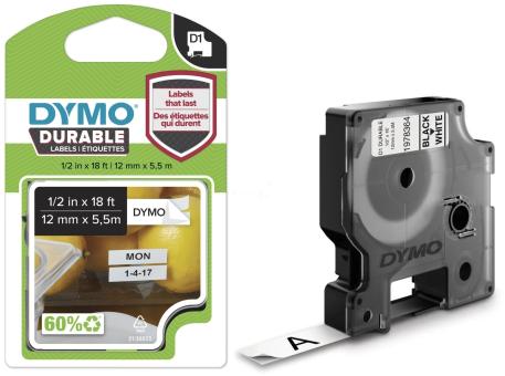 DYMO 1978364 Schriftband Schwarz auf Weiß 