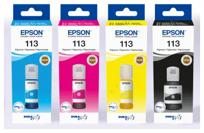 Epson 113 C13T06B640 4 Tintenflaschen Multipack Schwarz Cyan Magenta Gelb ca. 25.500 Seiten, 
