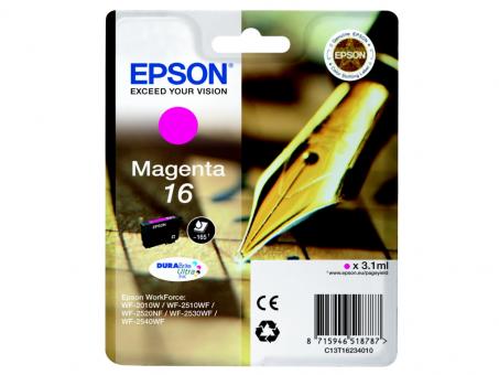 Original Epson 16 Tintenpatrone Magenta T1623 3.1 ml ca. 165 Seiten C13T16234012 
