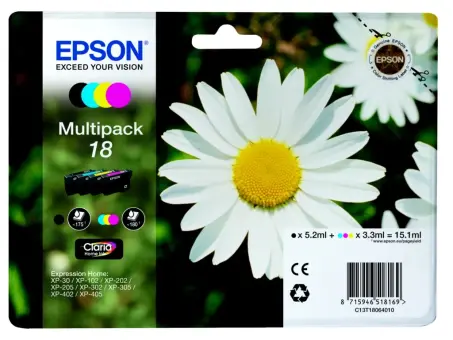 Epson 18 C13T18064012 4 Druckerpatrone Multipack Schwarz ,Cyan ,Magenta ,Gelb T1806 T1801 bis T1804 