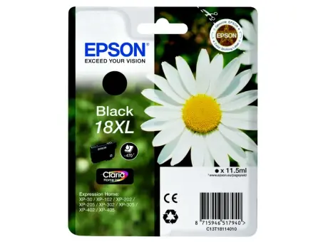 Epson 18XL C13T18114012 Druckerpatrone Schwarz 11.5 ml ca. 470 Seiten, 
