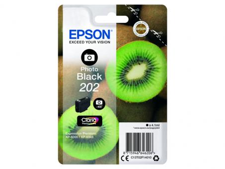 Original Epson 202 Photo-Tintenpatrone Schwarz 4.1 ml C13T02F14010 
