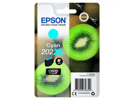 Epson 202XL C13T02H24010 Druckerpatrone Cyan 8.5 ml ca. 650 Seiten, 