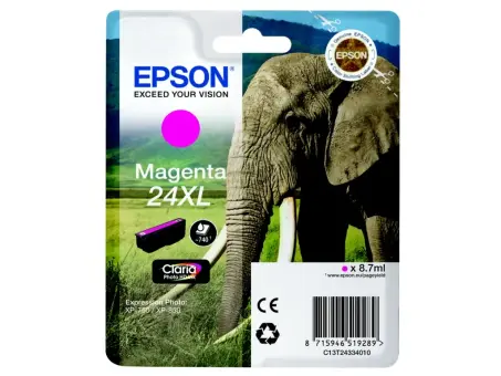 Epson 24XL C13T24334012 Druckerpatrone Magenta T2433 8.7 ml ca. 740 Seiten, 