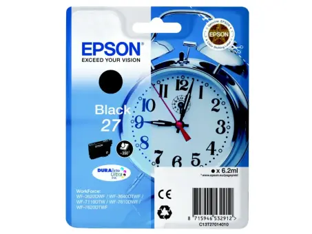 Epson 27 C13T27014012 Druckerpatrone Schwarz 6.2 ml ca. 350 Seiten, 