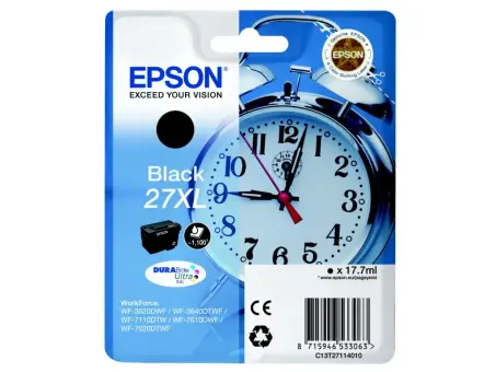 Epson 27XL C13T27114012 Druckerpatrone Schwarz 17.7 ml ca. 1.100 Seiten, 