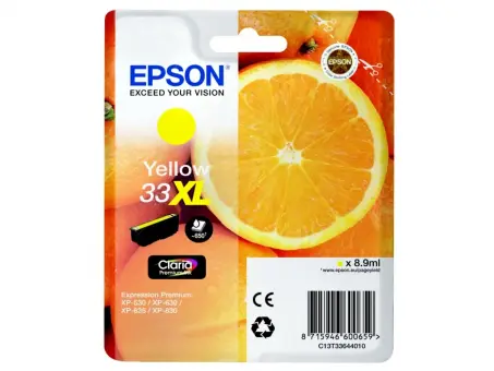 Original Epson 33XL Yellow T3364 Tintenpatrone ca. 650 Seiten C13T33644012 