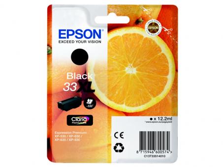 Epson 33XL Druckerpatrone Schwarz T3351 12,2 ml ca. 530 Seiten C13T33514012 