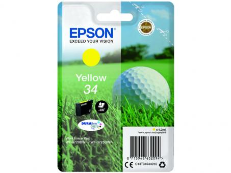 Original Epson 34 Tintenpatrone Yellow T3464 4.2 ml ca. 300 Seiten C13T34644010 