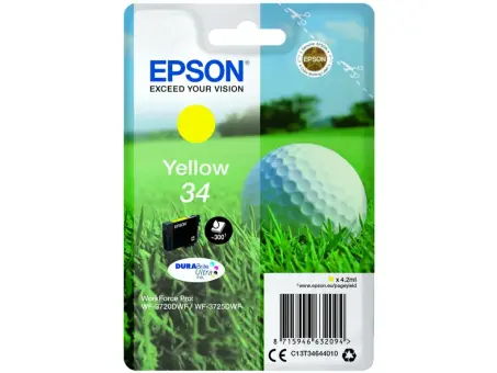 Epson 34 C13T34644010 Druckerpatrone Gelb 4.2 ml ca. 300 Seiten, 