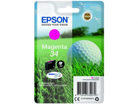 Original Epson 34 Tintenpatrone Magenta T3463 4.2 ml ca. 300 Seiten C13T34634010 