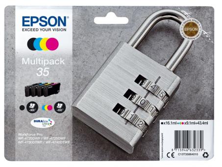 Original Epson 35 Multipack Schwarz ,Cyan ,Magenta ,Yellow 4  Tintenpatrone: T3581 + T3582 + T3583 + T3584 C13T35864010 